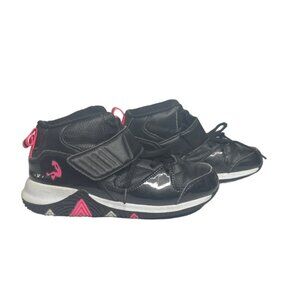 Shaq Kids High Top Basketball Palace Shoes Black Pink Front Strap Tie Size 3